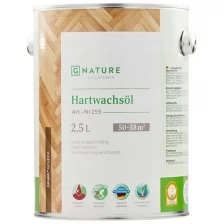 GNature 255, Hartwachsöl Износоустойчивое масло с воском, для пола, колеруемое, матовое 0,375 л