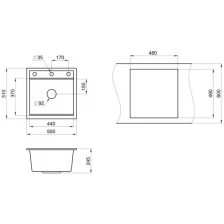 Кухонная мойка GRANULA Kitchen Space в комплекте с Ролл-мат и дозатором KS-5002 шварц