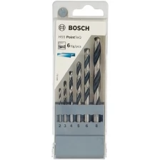 Набор сверл по металлу BOSCH 2.608.577.346 HSS PointTeQ 6 шт D2-8 из быстрорежущей стали по DIN 379