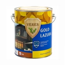 Декоративная пропитка для дерева Veres Gold Lazura №19, глянцевая, 2,7 л, дуб