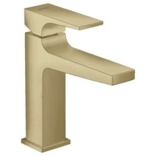 Смеситель для раковины Hansgrohe Metropol 110, push-open, шлифованная бронза 32507140