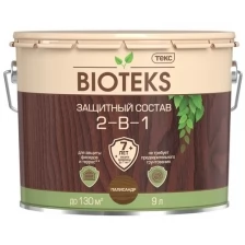 Защитный лессирующий состав для дерева Bioteks 2-в-1, 2,7 л, красное дерево