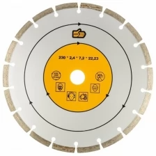 Диск алмазный "сегментный" для сухого реза керамогранита, гранита, мрамора 230х2,4х22 "888"
