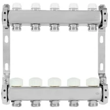 ColSys Р805, 5 выходов. Коллекторная группа из нержавеющей стали с отсечными клапанами и термостатическими клапанами