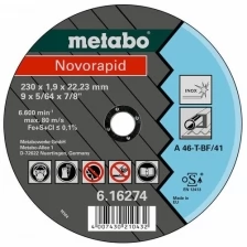 Диск Metabo Novorapid 230x1.9 A46T Inox Отрезной для стали 616274000