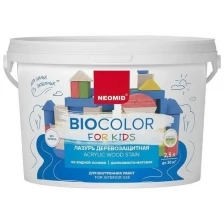 Лазурь деревозащитная Neomid BioColor for Kids шелковисто-матовая (2,5л) бирюзовый